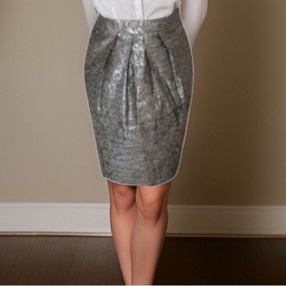 JONES New York Silver Metallic Pencil Skirt - Picture 2 of 11
